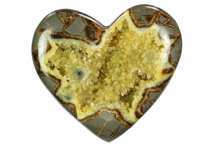Polished Utah Septarian Heart - Beautiful Crystals #129278